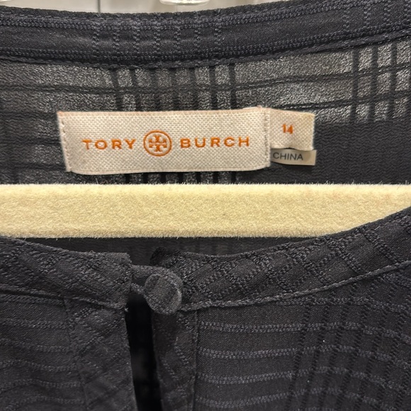 Tory Burch black tiered cinch tie tassel dress - size 14 - Picture 2 of 11